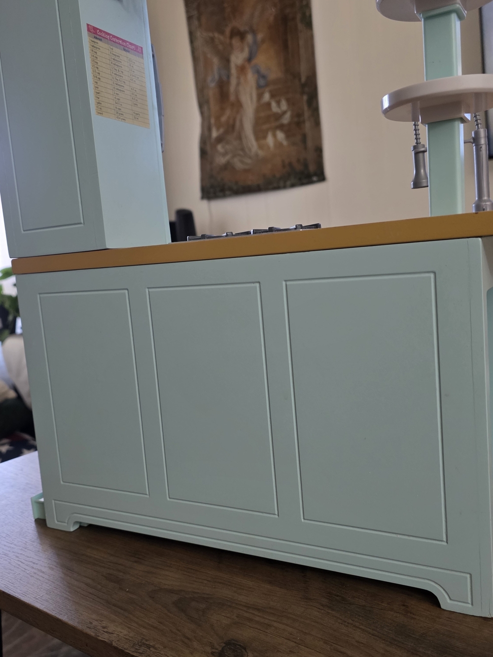 American Girl Aqua Play Kitchen with Silver Accents Retired - Picture 8 of 12